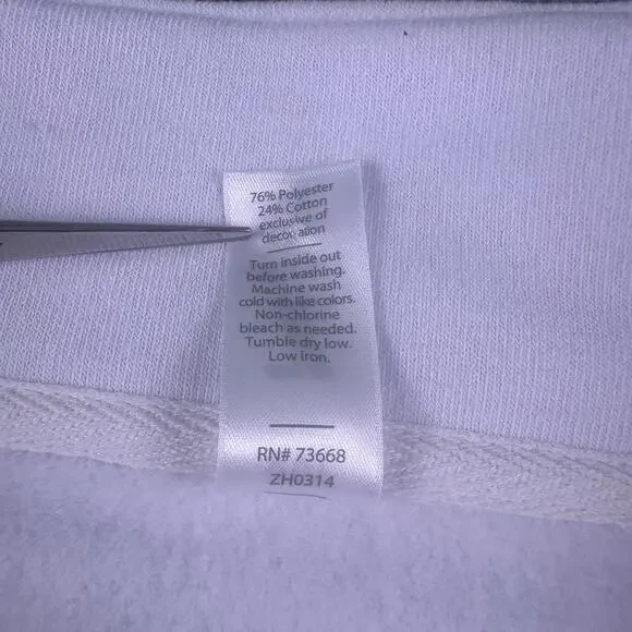 Penn‎ State Women’s XXL Cropped 1/4 Zip White Pullover Hoodie NWOT Embroidered - Picture 13 of 13